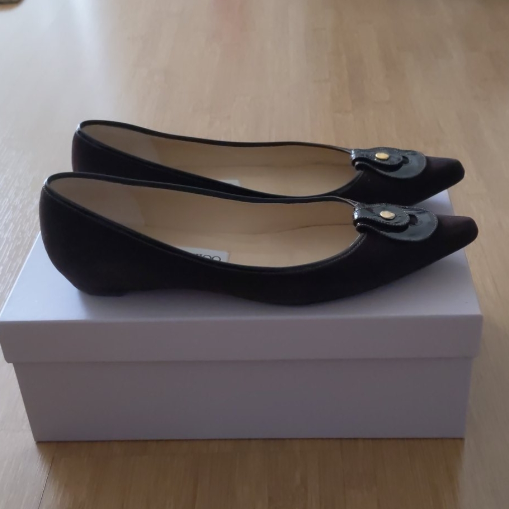 Jimmy Choo Brown Suede Flats